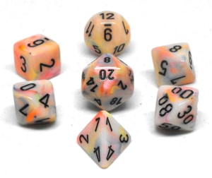 CHX27442 Circus/Black Festive 7PC Polyhedral Dice Set image 0